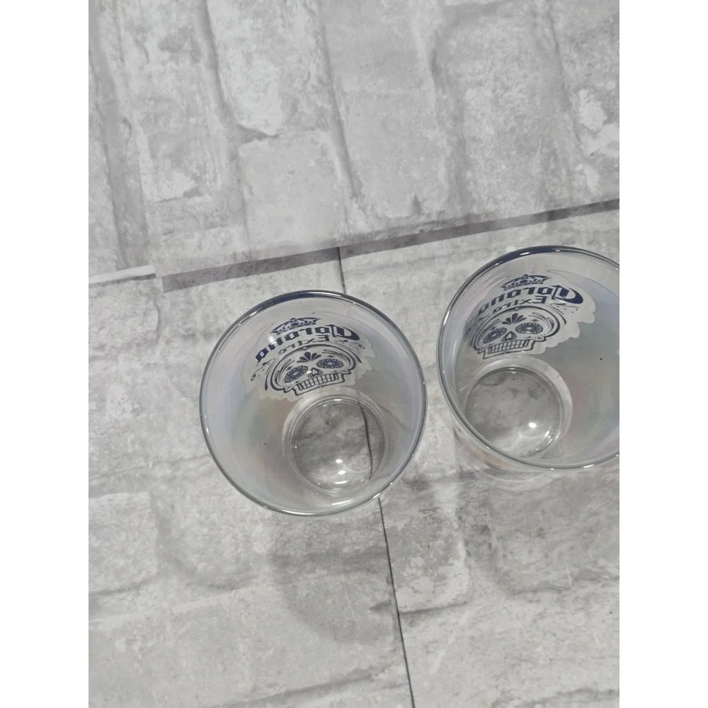 Corona Extra Cerveza Mexican Day Of The Dead Sugar Skull Pint Glasses (Set of 3)